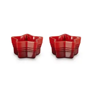 Le Creuset Stoneware Set of 2 Star Cerise Ramekins